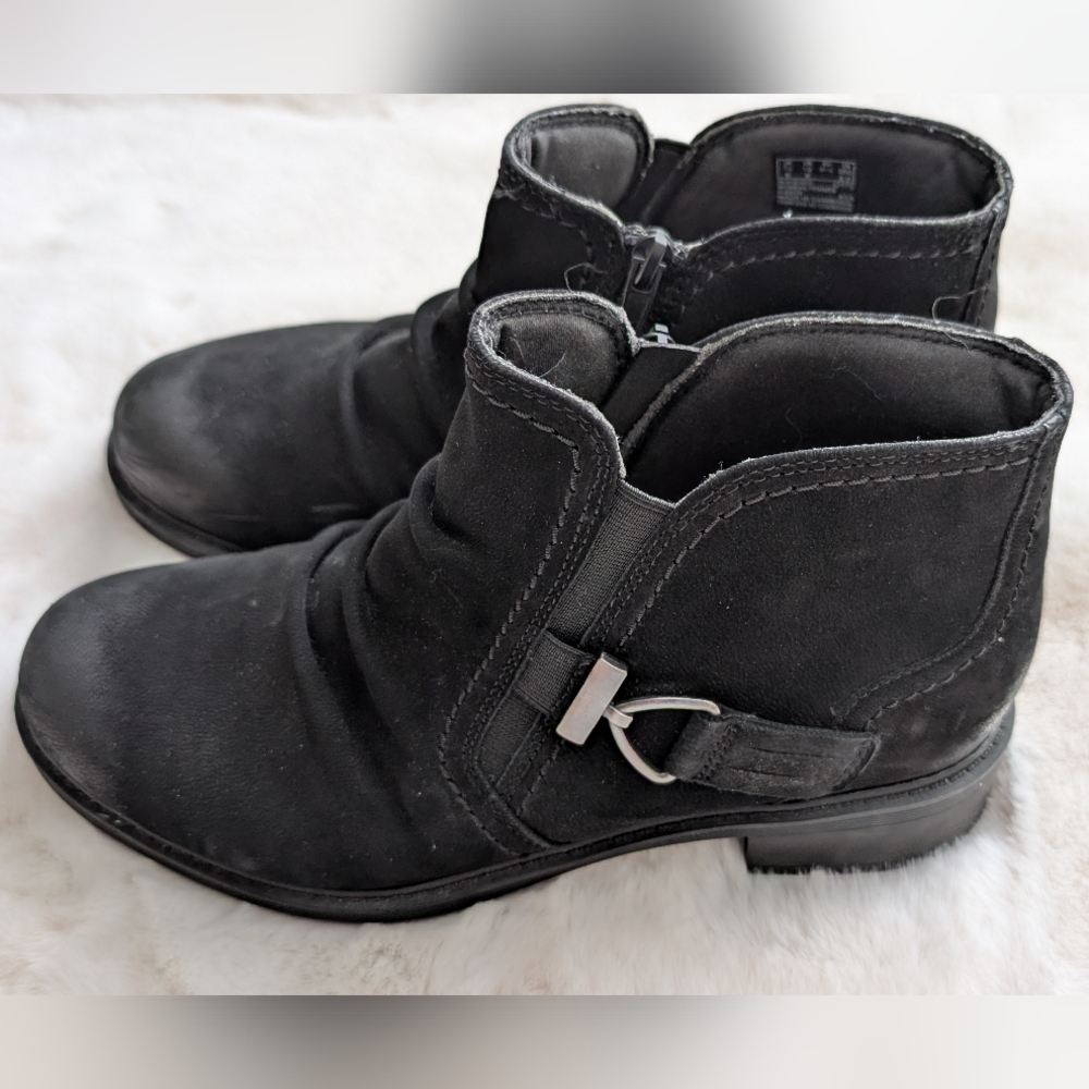 Clarks Black Leather Ankle Boots